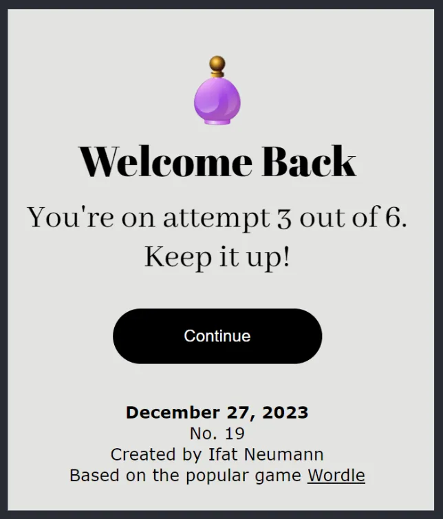 welcome back landing page