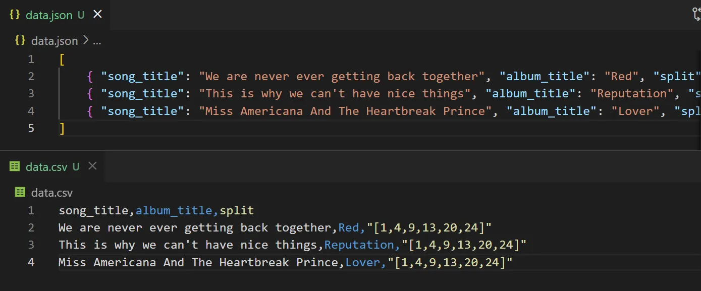 Spotify API JSON vs CSV