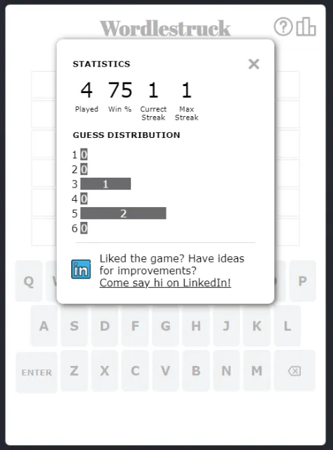 progress modal for when todays game wasn't played