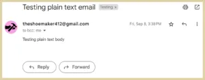 testing plain text email