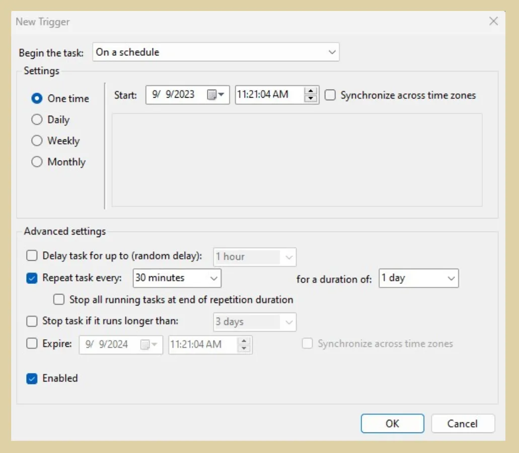 cupofcode_blog_automate_emails_task_scheduler_trigger